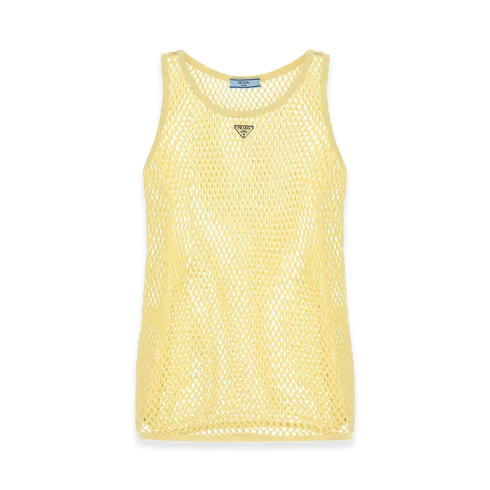 PRADA Women's Mesh Tank Top "Yellow"