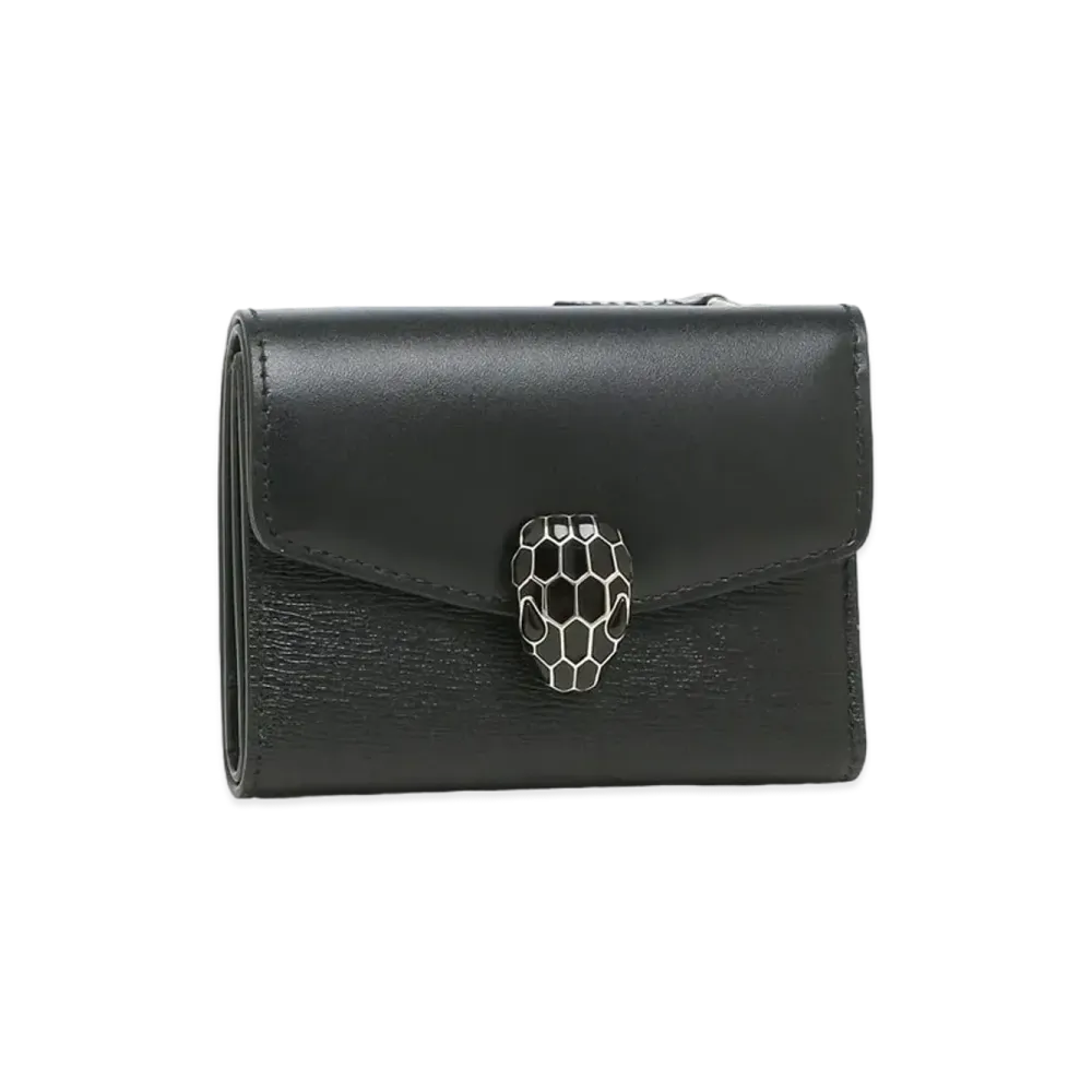 BVLGARI Serpenti Forever Trifold Wallet "Black"