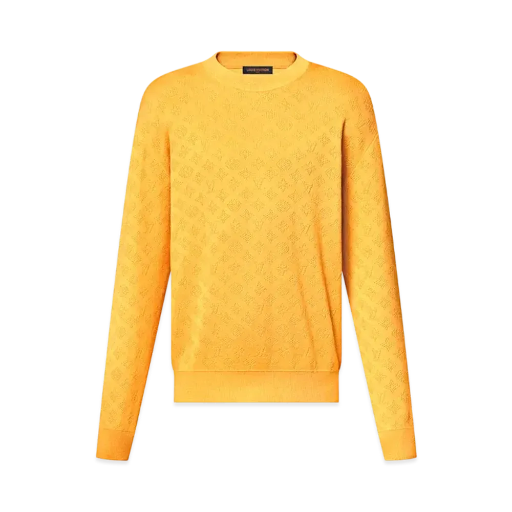 Louis Vuitton Monogram Pointelle Cotton Pullover "Safran Yellow"