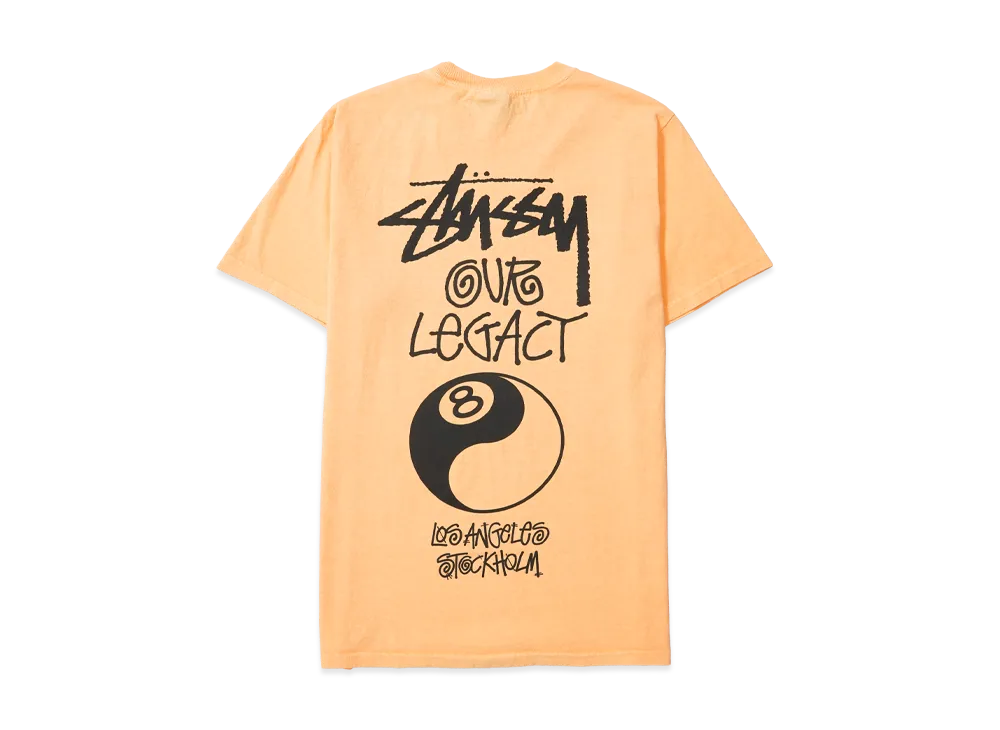 Stussy x Our Legacy Work Shop 8 Ball Yin Yang Pigment Dyed Tee "Peach" 3903959