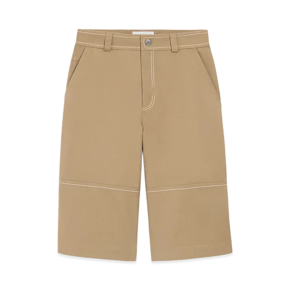 AMI PARIS Cotton Worker Bermuda Shorts "Beige"