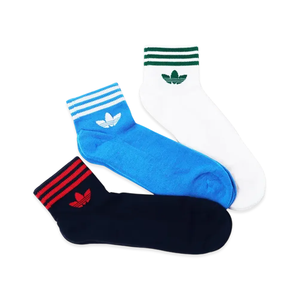 adidas Trefoil Ankle Half-Cushioned Socks 3-Pack "Multicolor"
