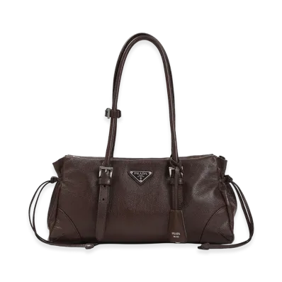 PRADA Women's Leather Medium Bonnie Tote Bag "Brown"