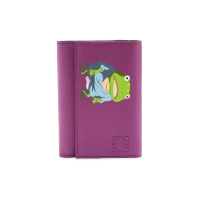 LOEWE Aogaeru Small Vertical Wallet In Classic Calfskin "Bouganville"