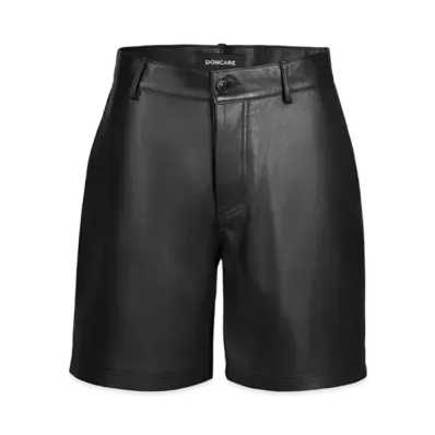 DONCARE Black Leather Shorts "Black"