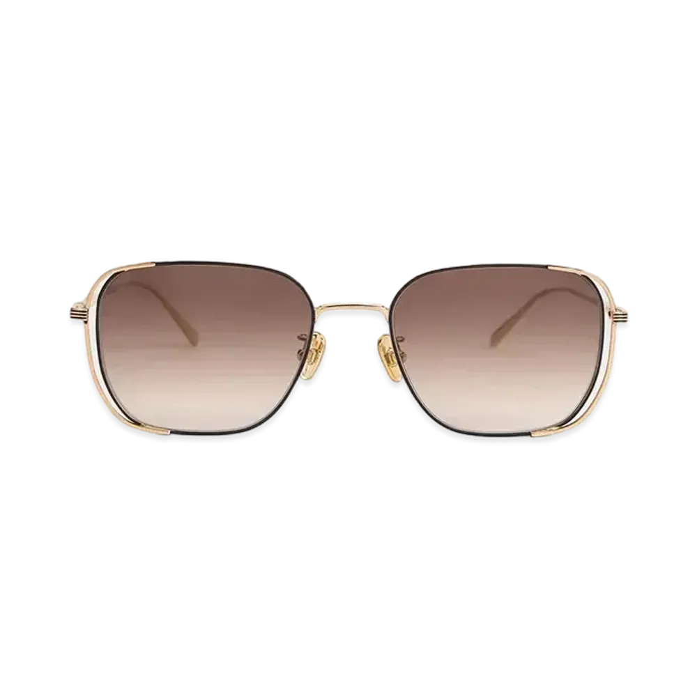 CHARLES & KEITH Metallic-Rim Rectangle Sunglasses "Black"
