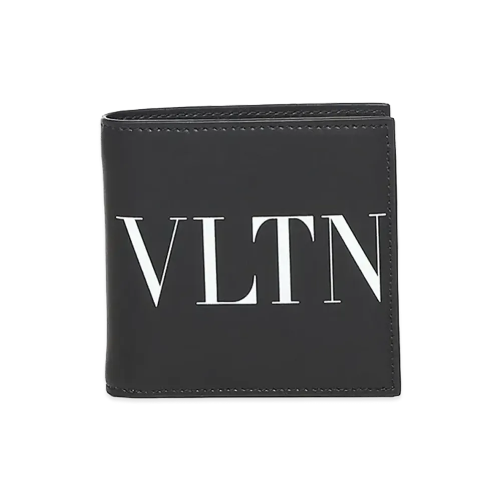 Valentino Vltn Leather Billfold Wallet "Black"