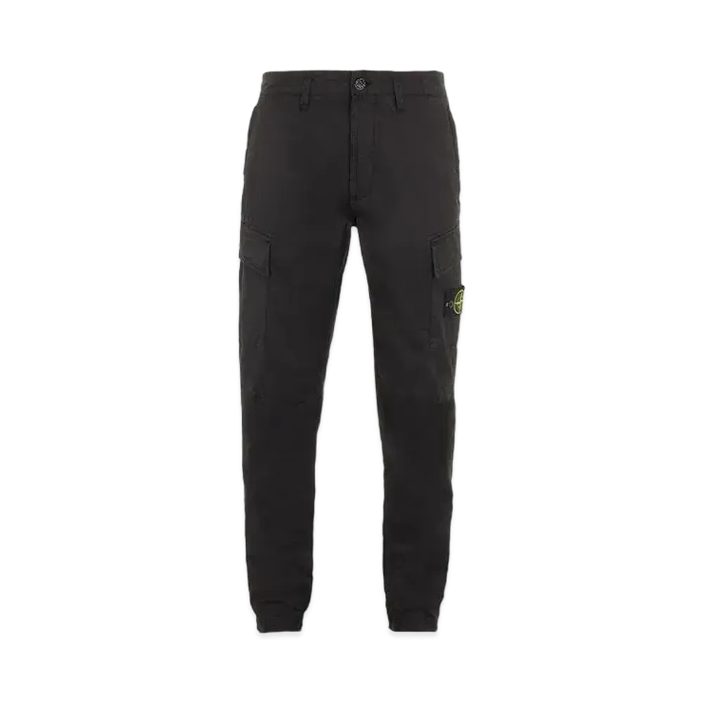 Stone Island 30510 STRETCH COTTON GABARDINE_REGULAR TAPERED FIT "Black"