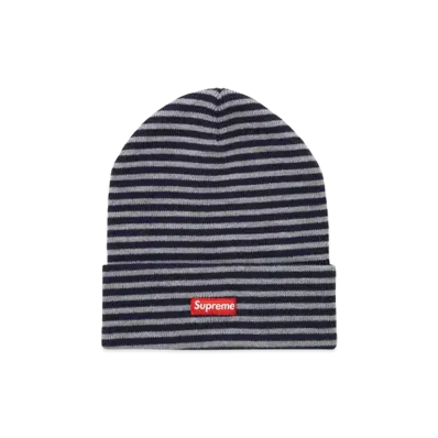 Supreme Micro Stripe Beanie "Grey/Navy"
