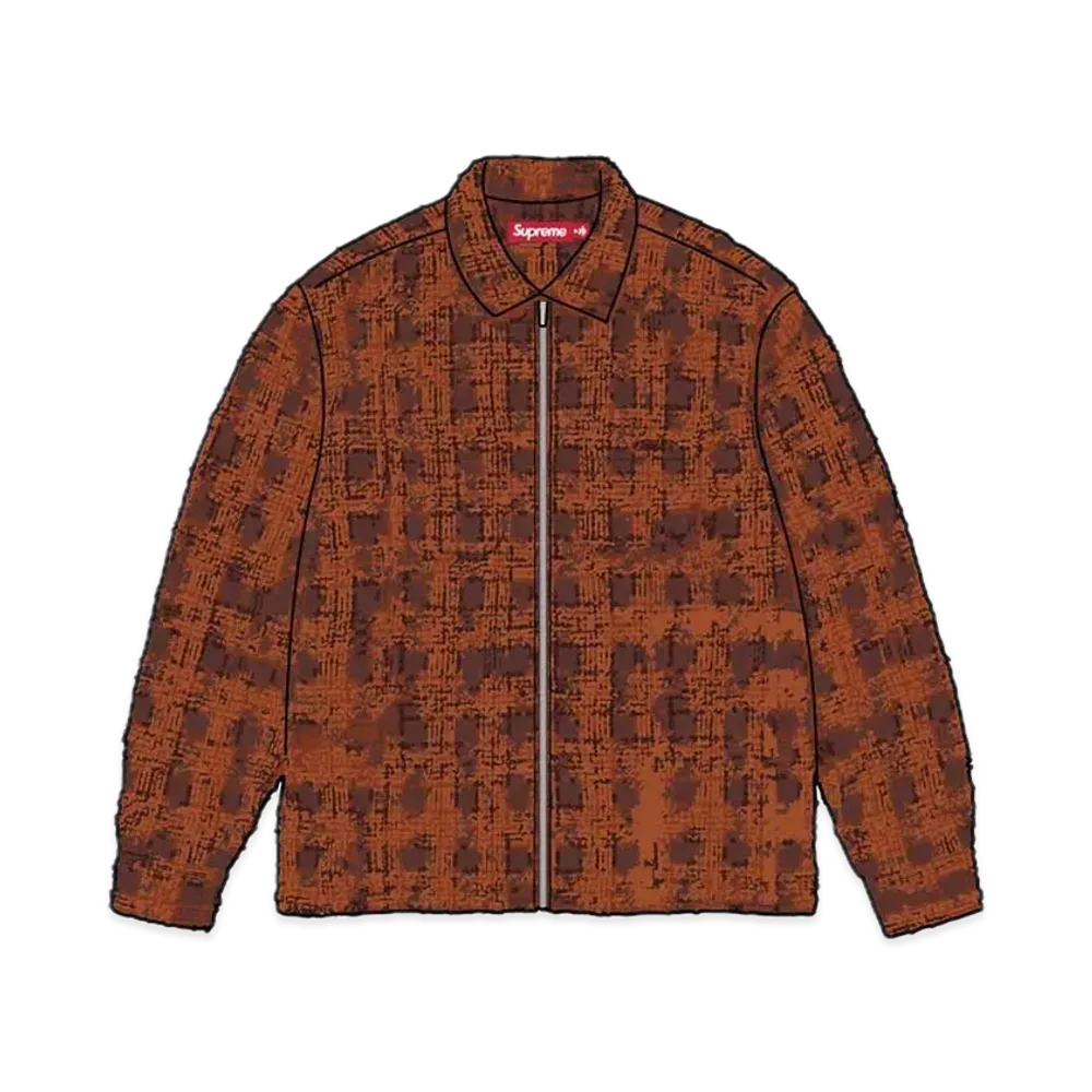 Supreme Boucle Zip Up Shirt "Rust"