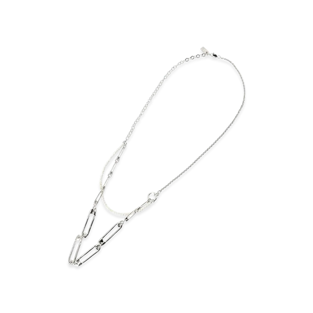 Yohji Yamamoto Pearl/Brass A Pearl Chain Necklace "Silver"
