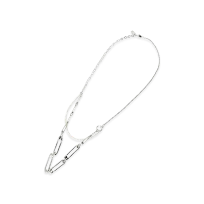 Yohji Yamamoto Pearl/Brass A Pearl Chain Necklace "Silver"