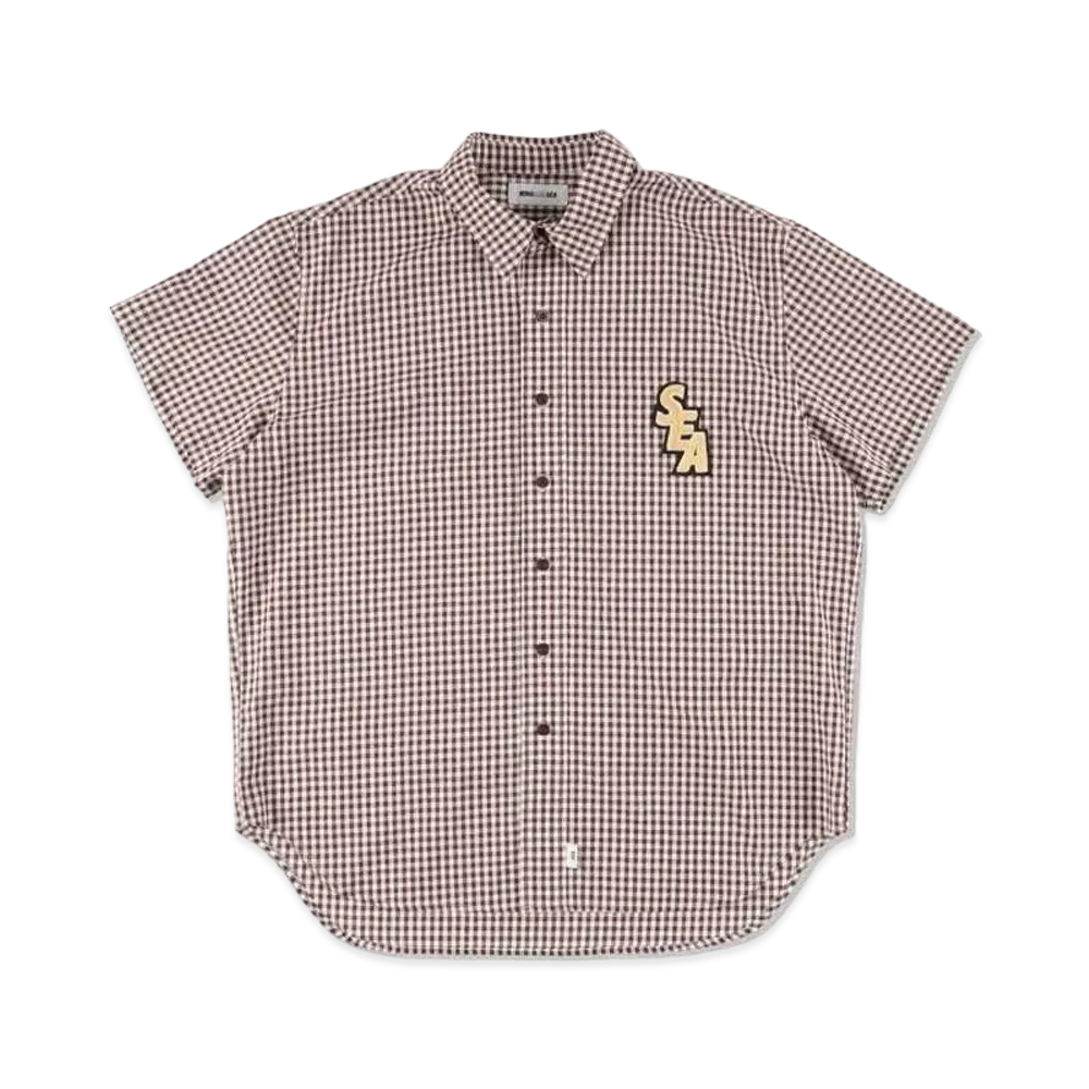 WIND AND SEA S_E_A GINGHAM PLAID S/S SHIRT "Brown"