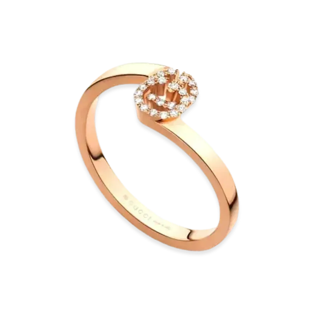 GUCCI Rose Gold And Diamond GG Ring "Pink"