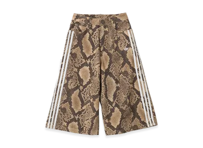 adidas Women's Snake Print Denim Bermuda Shorts "Linen/Magic Beige"