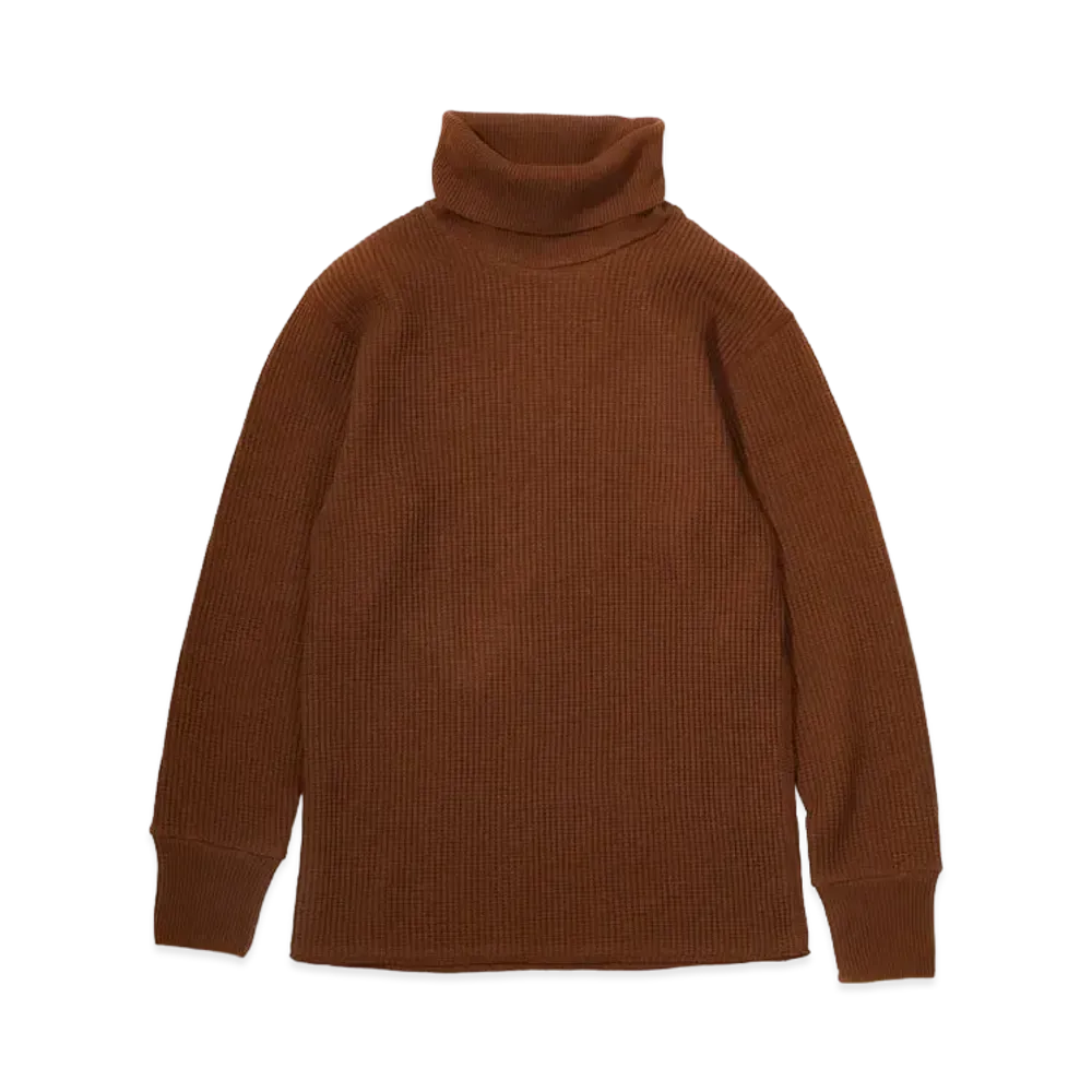 THE REAL McCOY'S High Neck Thermal Shirt "Brown"