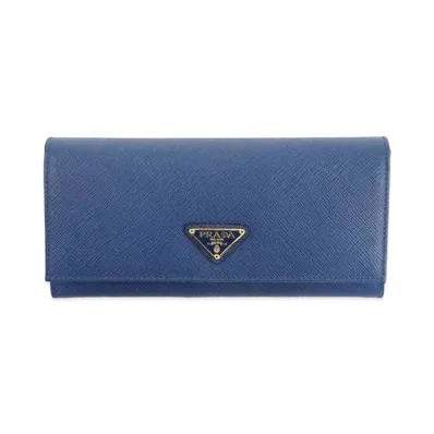 PRADA Saffiano Logo Wallet "Blue"