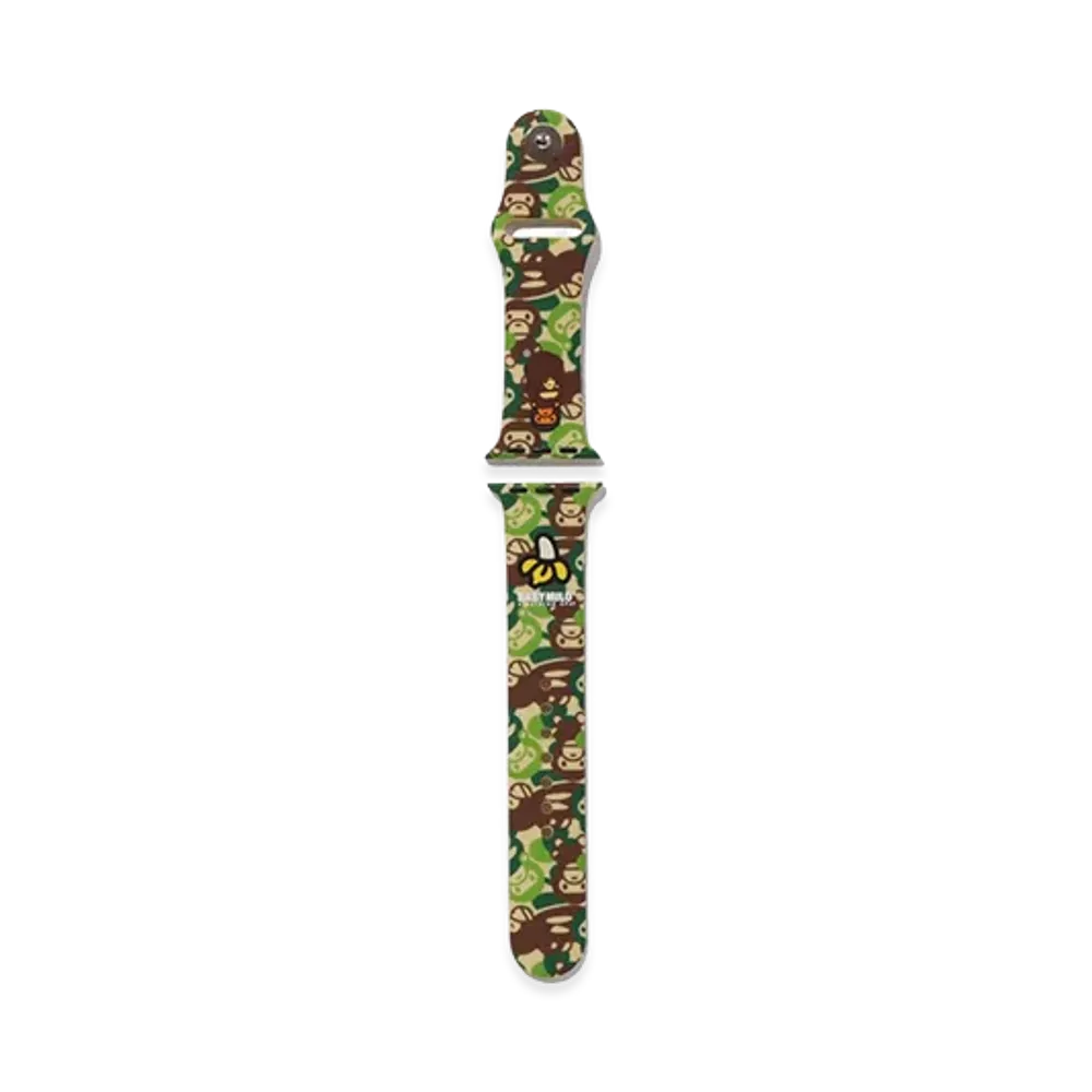 A BATHING APE MBC Milo Camo Watch Band "Green"