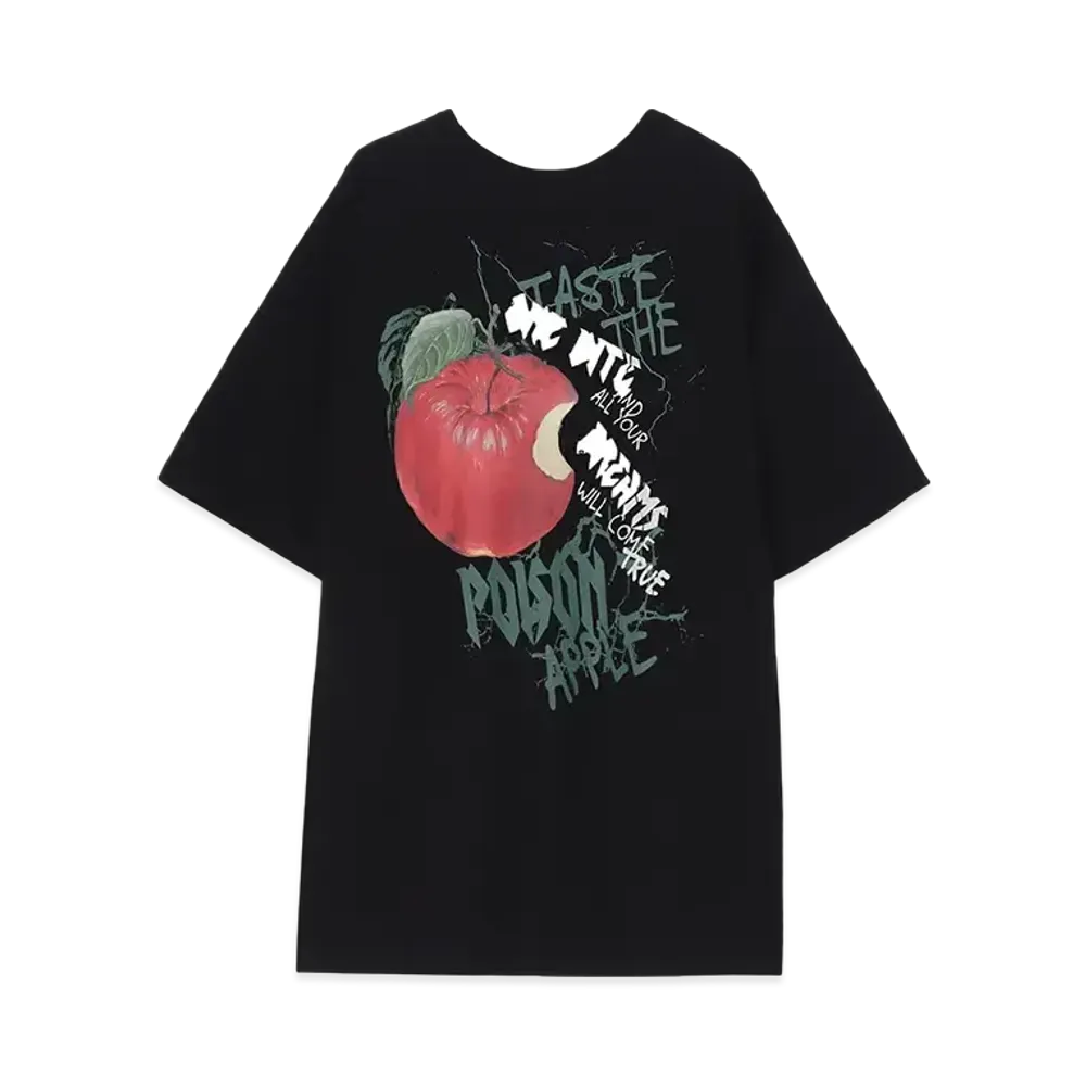 Ground Y Snow White Collection Apple Graphic Big Silhouette T-Shirt "Black"
