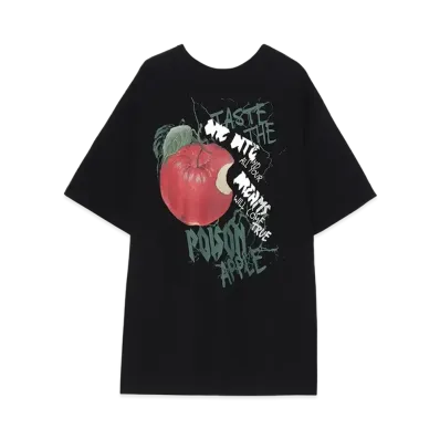 Ground Y Snow White Collection Apple Graphic Big Silhouette T-Shirt "Black"