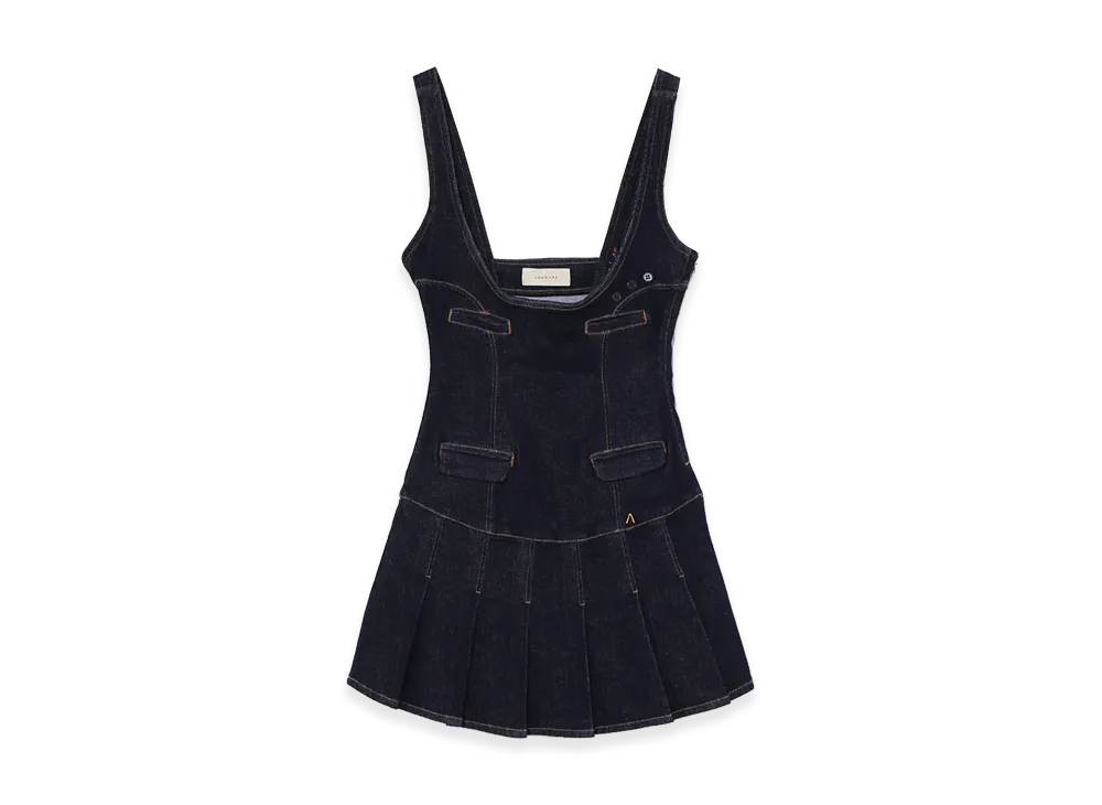 ANDMARY Women's Denim Rompers Skirt "Navy Blue"