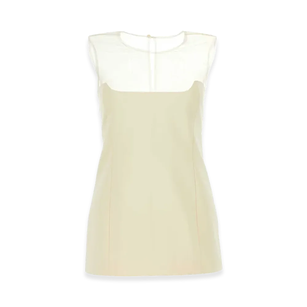 KHAITE Women's Cotton Blend Top "Ivory/White"