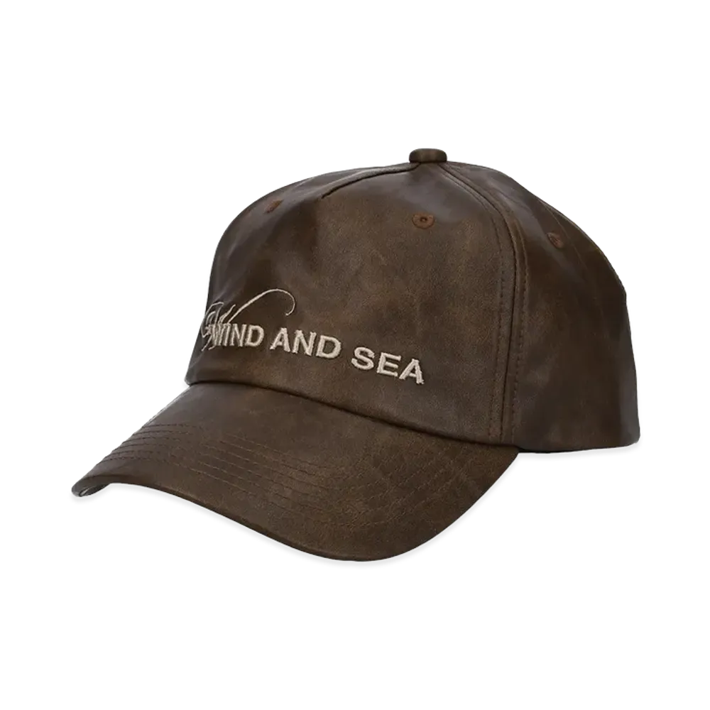 WIND AND SEA Syntetic Leather Logo Cap "Brown"