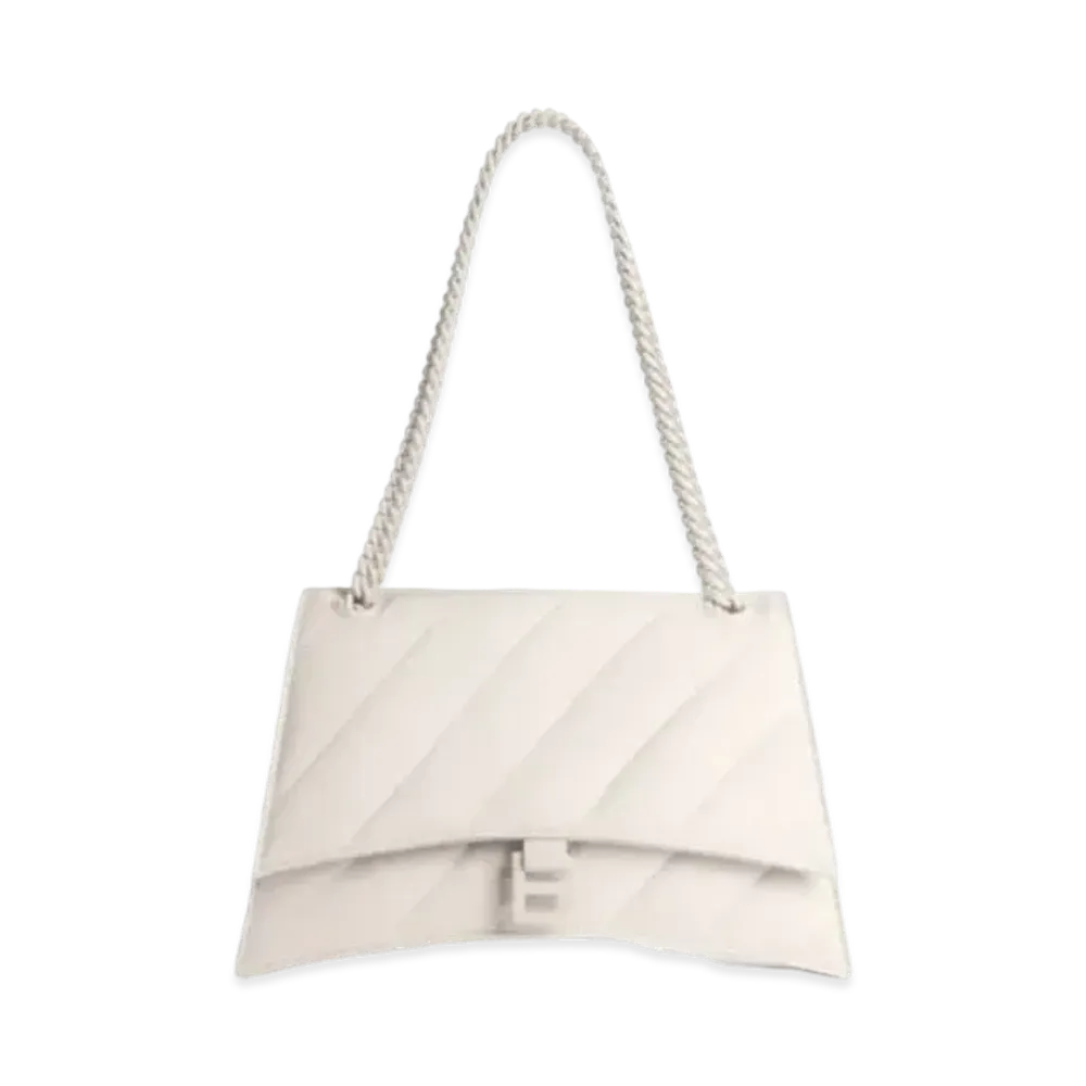 BALENCIAGA Crush Medium Chain Bag Quilted "Beige"