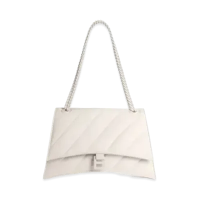 BALENCIAGA Crush Medium Chain Bag Quilted "Beige"