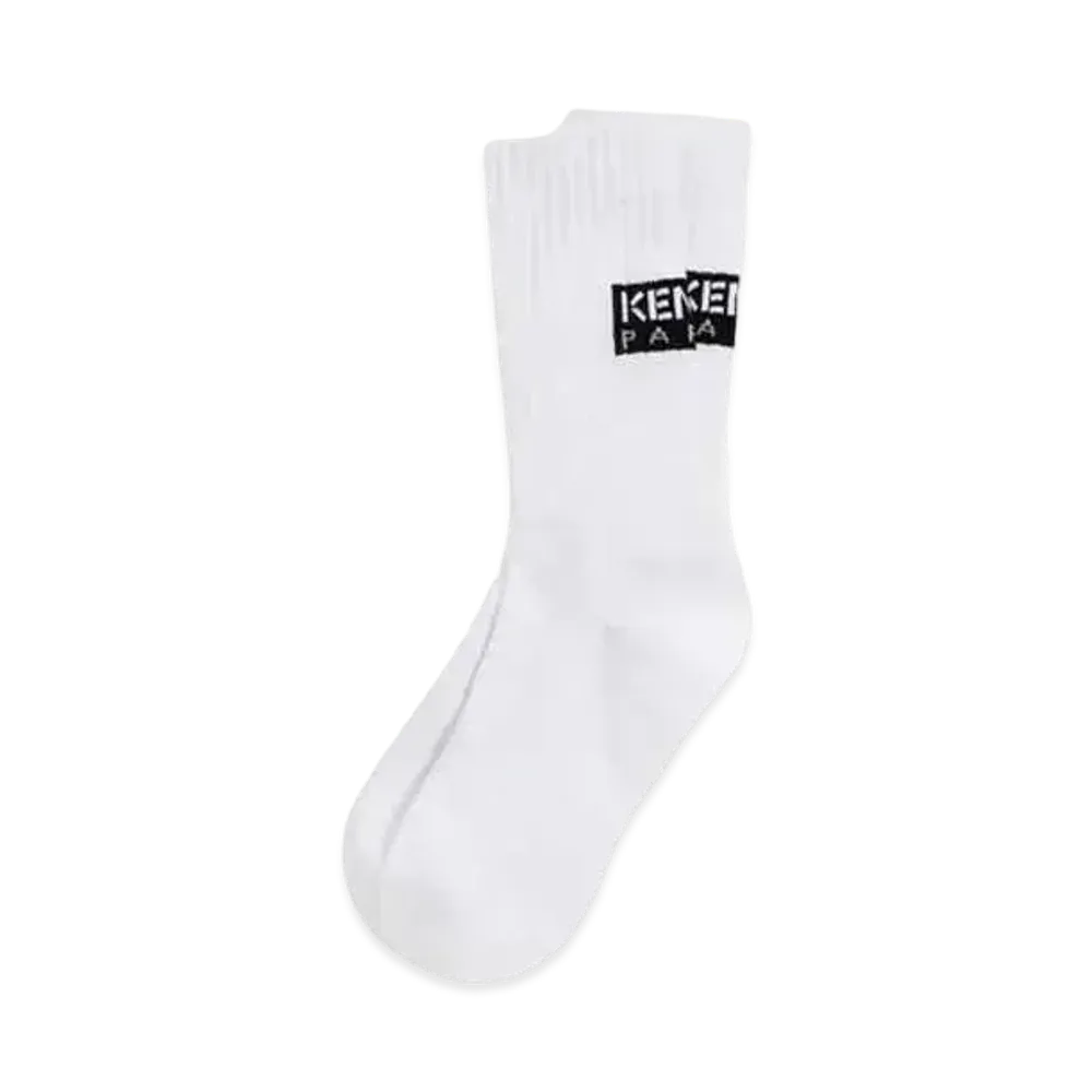 KENZO 'TAG' Cotton Socks "Off White"