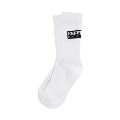 KENZO 'TAG' Cotton Socks "Off White"