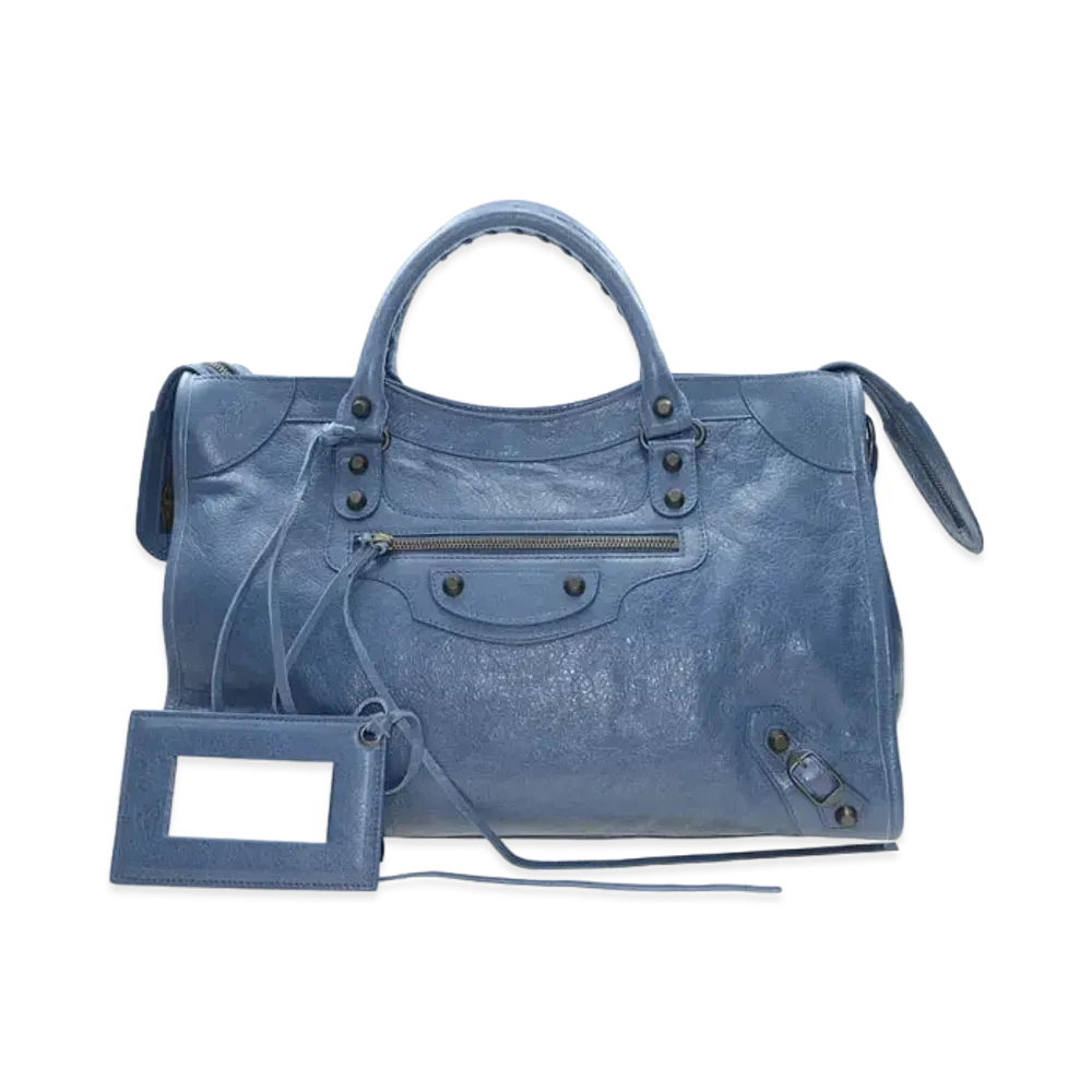BALENCIAGA Handbag Lambskin "Blue"