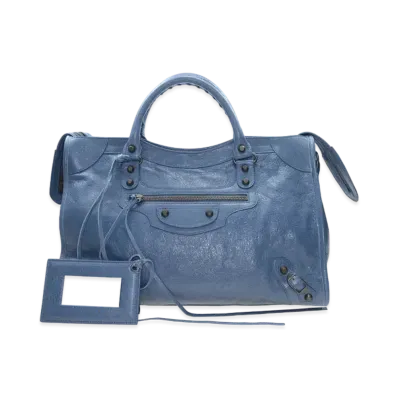 BALENCIAGA Handbag Lambskin "Blue"