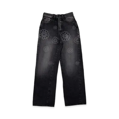 Takashi Murakami Flowers Jacquard Denim Pants "Black"