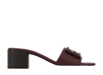FENDI Women's Grape Leather Baguette Mules "Purple"