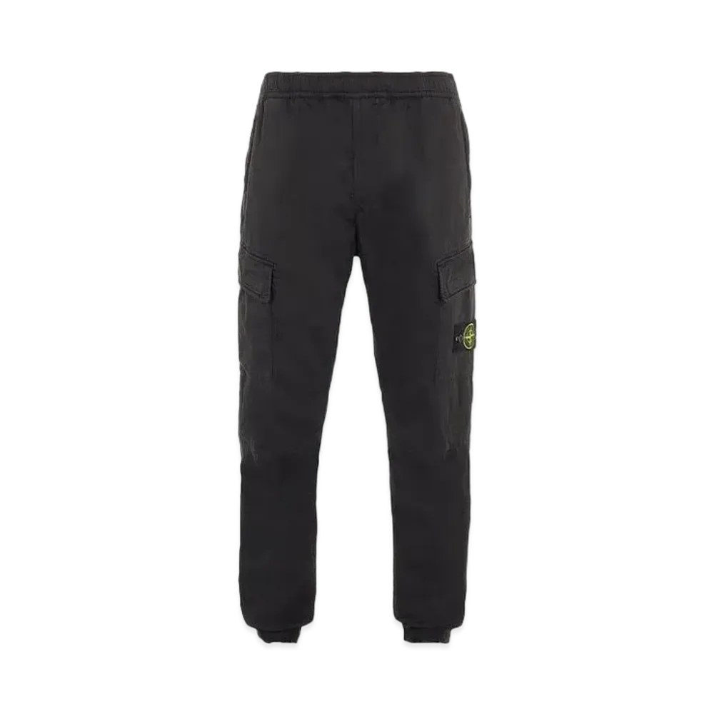 Stone Island 31314 STRETCH COTTON WOOL SATIN_REGULAR TAPERED FIT "Black"