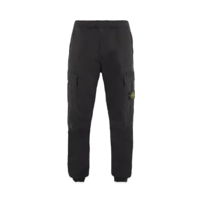 Stone Island 31314 STRETCH COTTON WOOL SATIN_REGULAR TAPERED FIT "Black"