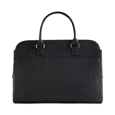 Kith Document Bag in Kith Monogram Saffiano Leather "Black"