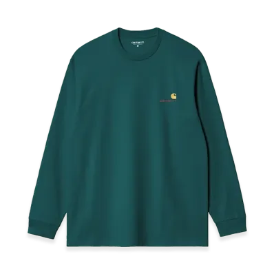 Carhartt WIP L/S American Script T-Shirt "Malachite"