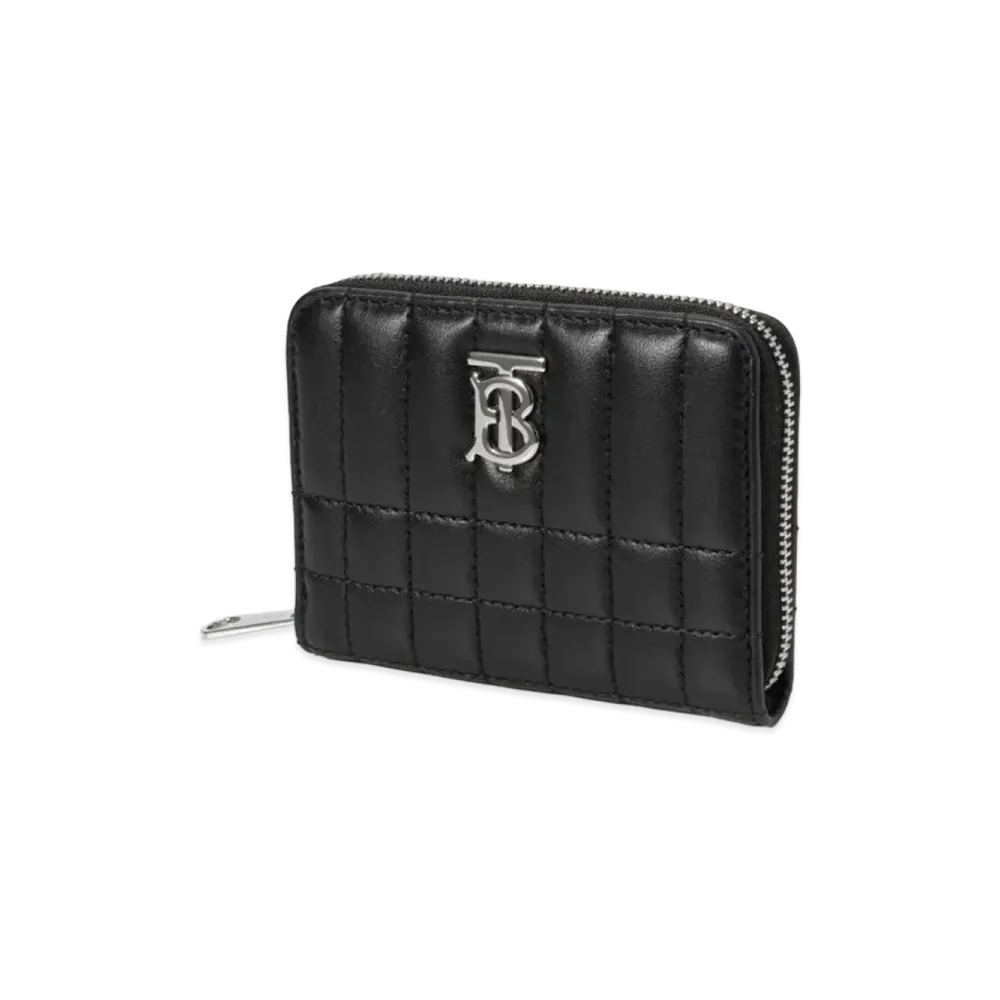 Burberry Women's Quilted Leather Lola Zip Wallet "Black/Palladium"
