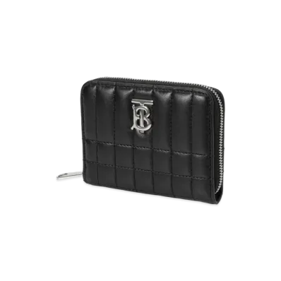 Burberry Women's Quilted Leather Lola Zip Wallet "Black/Palladium"