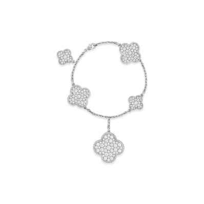 Van Cleef & Arpels Magic Alhambra bracelet 5 motifs "18K White gold/Diamond"