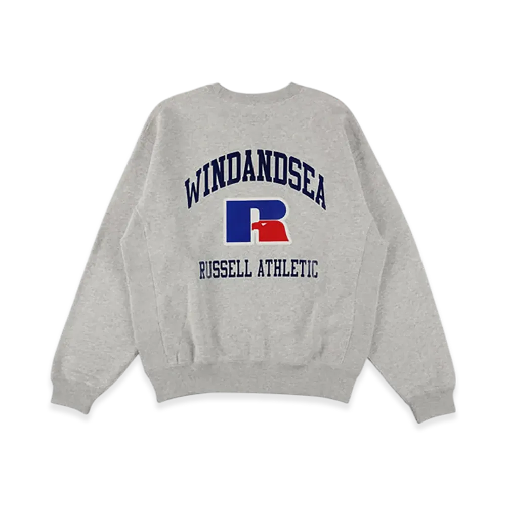 WIND AND SEA Russel Athletics X Wds High Cotton Terry Crewneck "Ash"