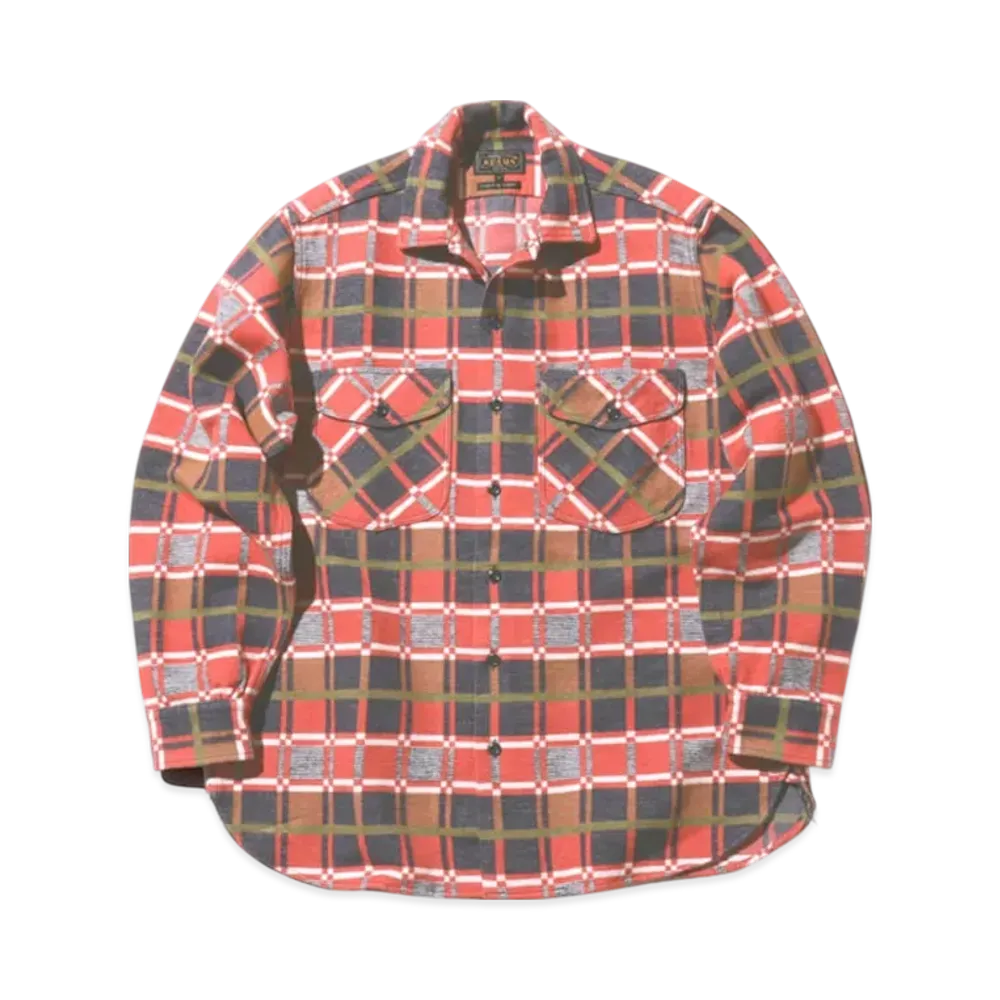BEAMS Work Classic Fit Block Plaid Jacquard "Red"
