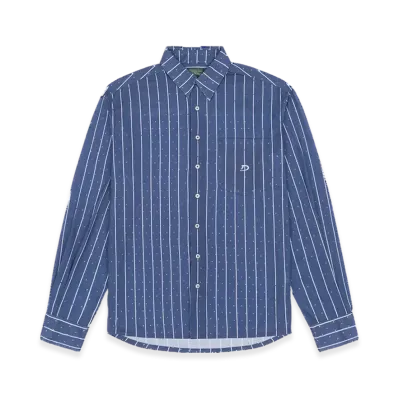 DENIM TEARS Coach Oxford Mesh Button Up "Blue"