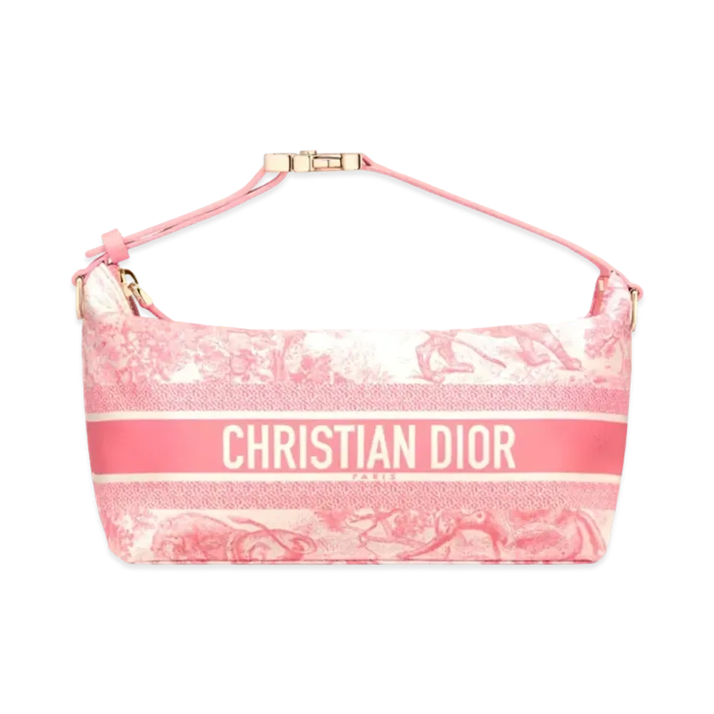 Dior Dioriviera Medium DiorTravel Nomad Pouch Technical Fabric with Toile de Jouy Sauvage Motif "Candy Pink"