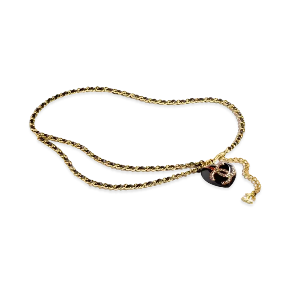 CHANEL Chain Belt Metal, Resin, Silk, Calfskin & Strass "Gold/Brown/Black/Crystal"