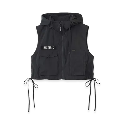 HYSTERIC GLAMOUR Women's Banana Woman Hooded Vest "Black"