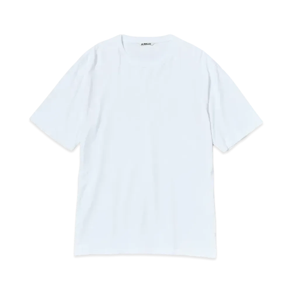 AURALEE Luster Plaiting Boat Neck Tee "White"