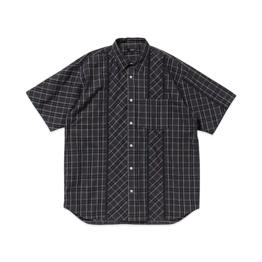 BEAMS Lace Tartan Check Shirt "Gray"
